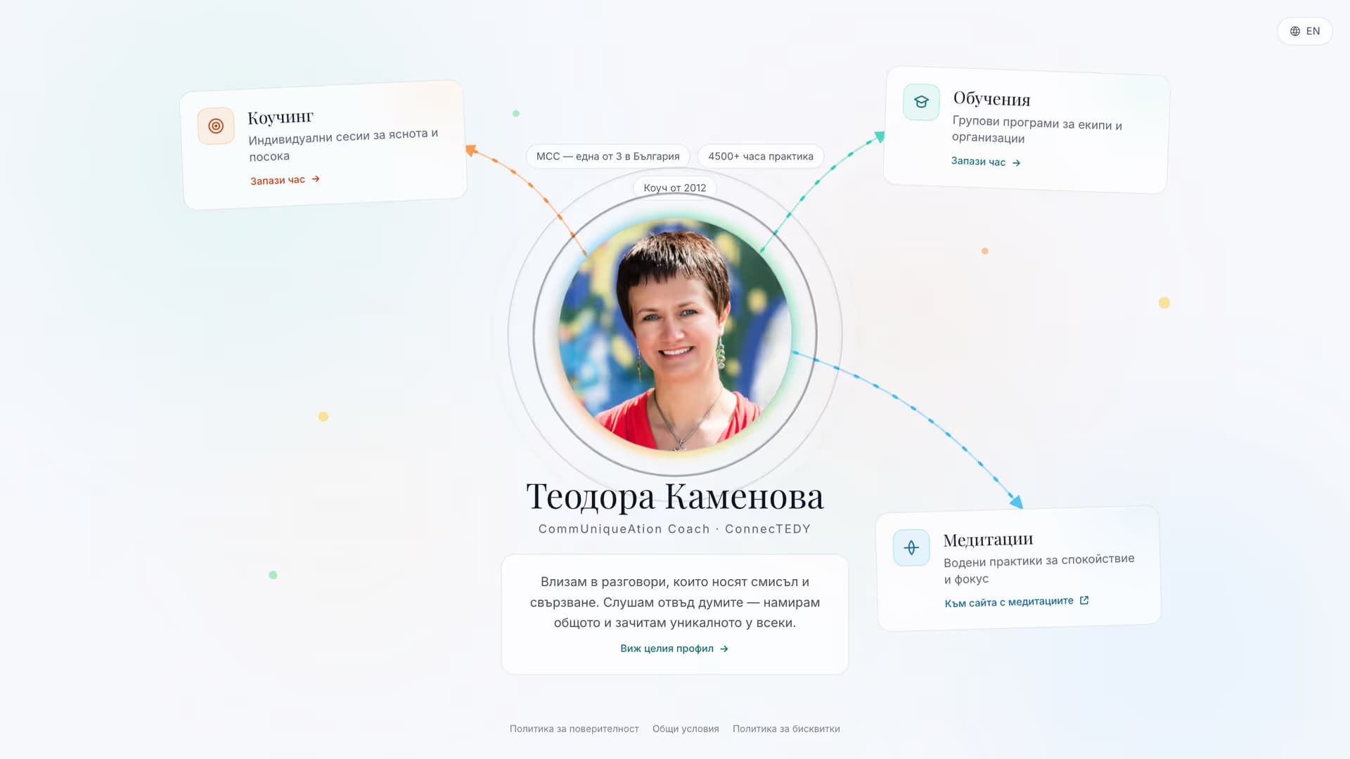 Начална страница на ConnecTedy